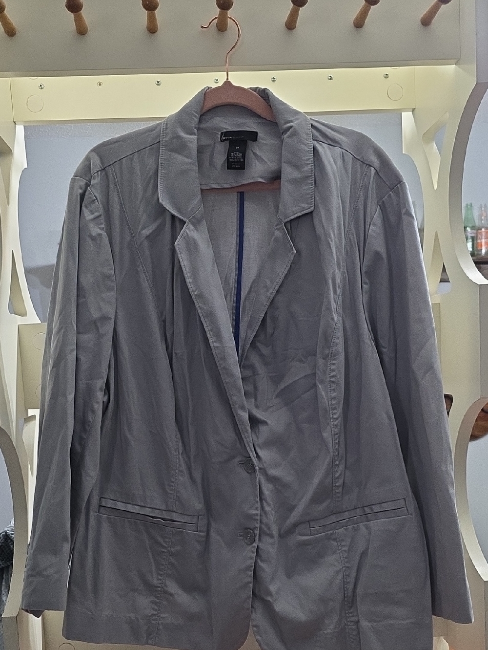 Lane Bryant Light Gray Single-Breasted Blazer
